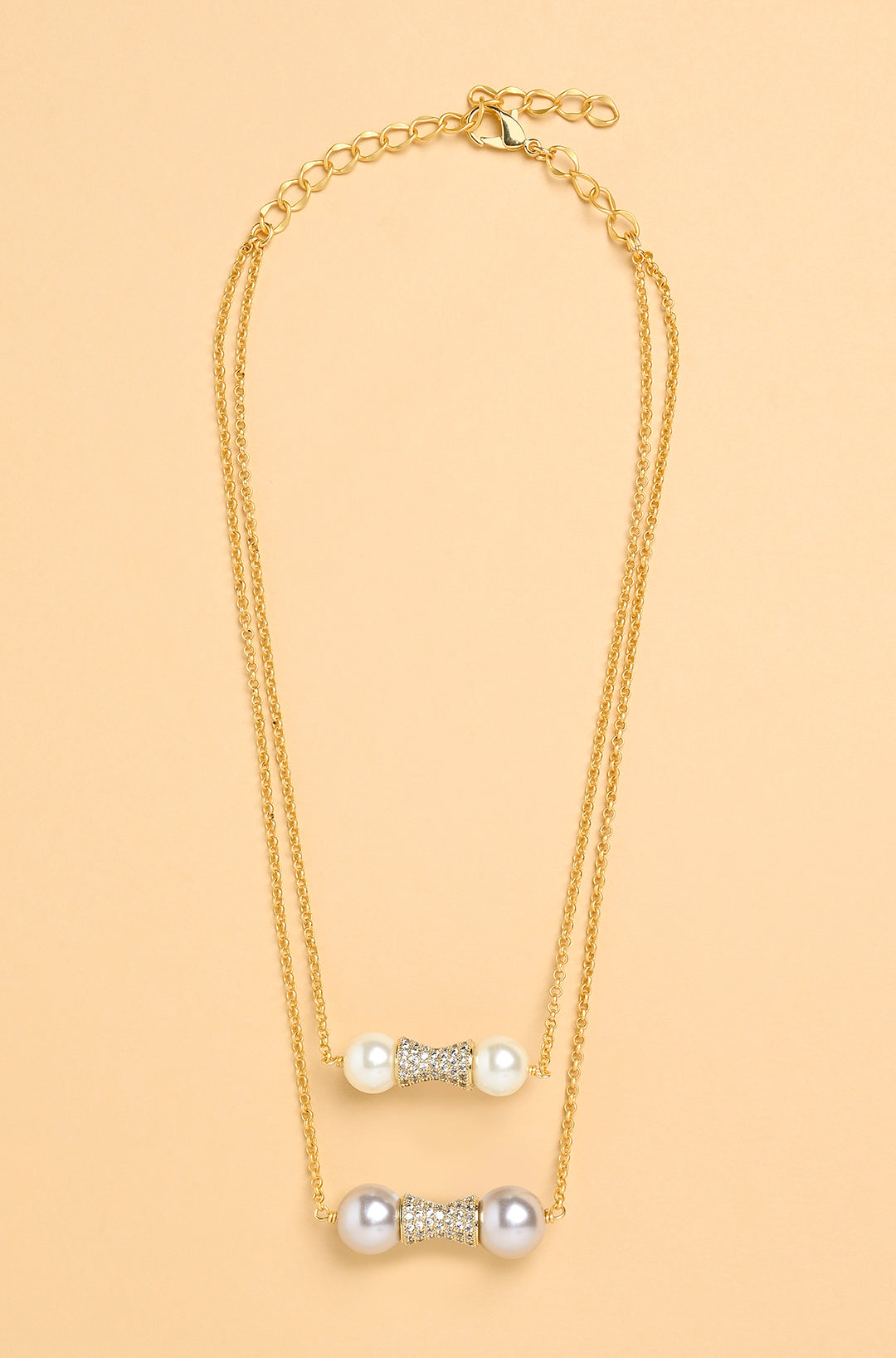 Pearl Handle Multi-Layer Necklace