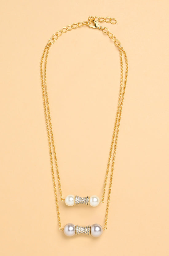 Pearl Handle Multi-Layer Necklace