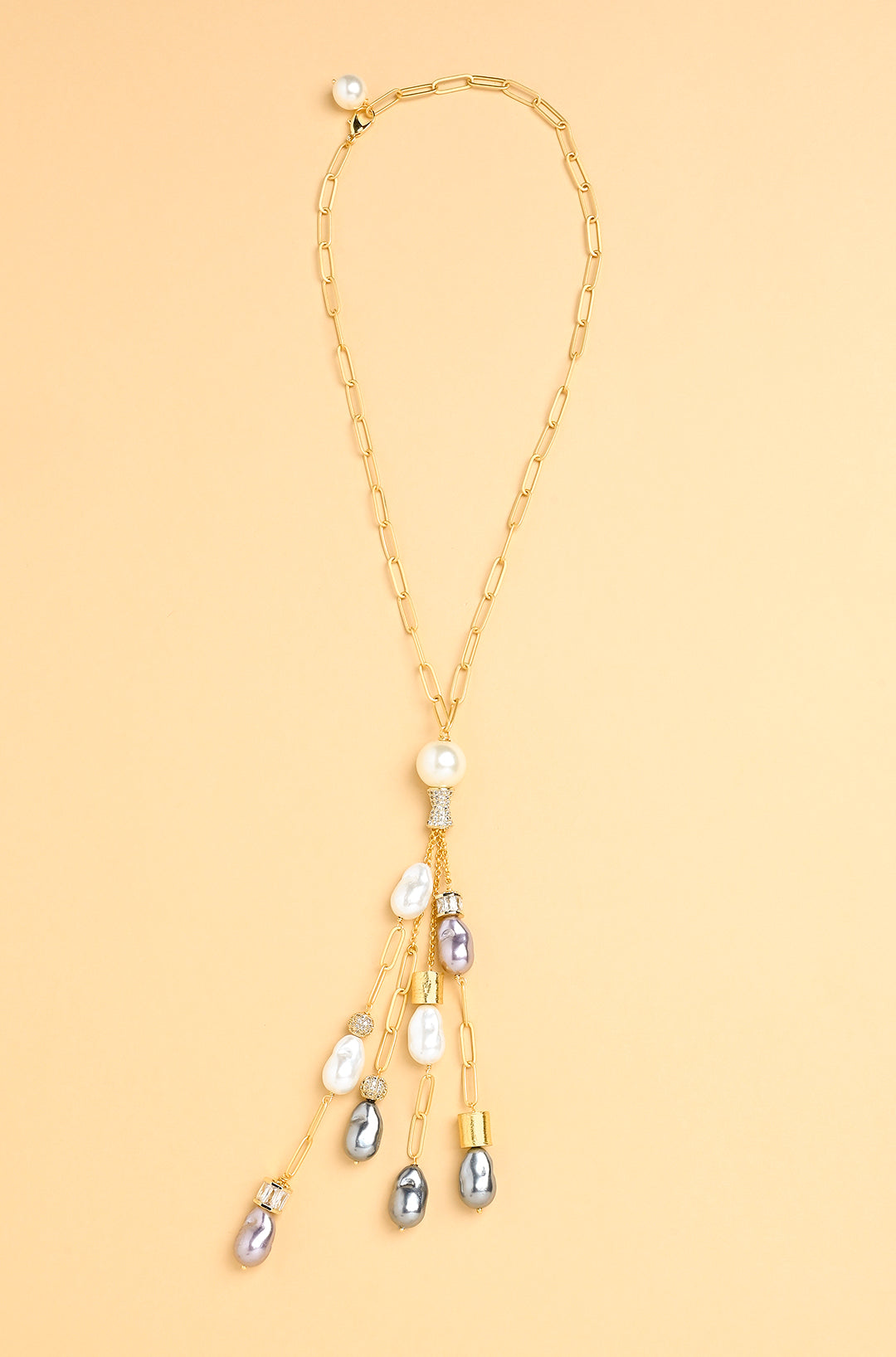 Pearl Rain Lariat Necklace