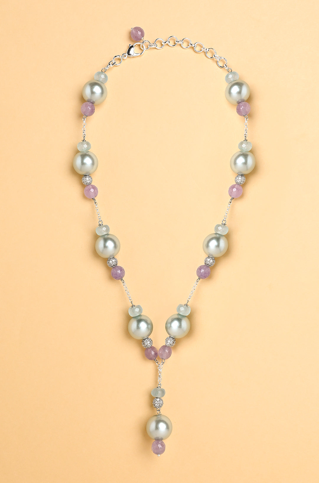 Sky Pearl Lariat Necklace