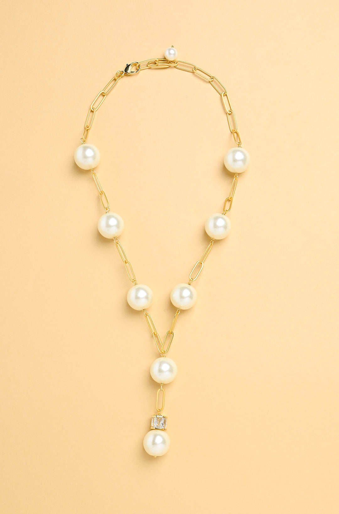 Cloud Pearl Lariat Necklace