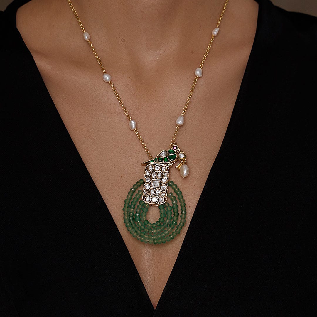 Charming Parrot Polki Necklace - Joules by Radhika 