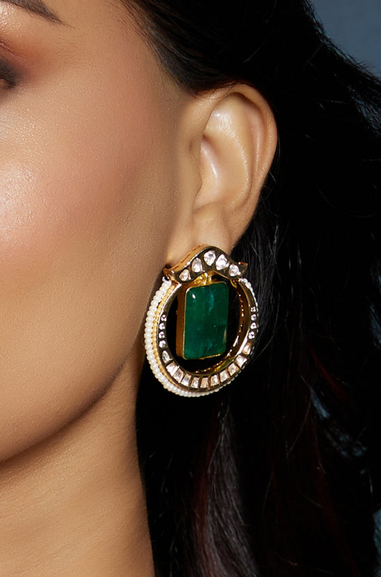 Green Polki Earring