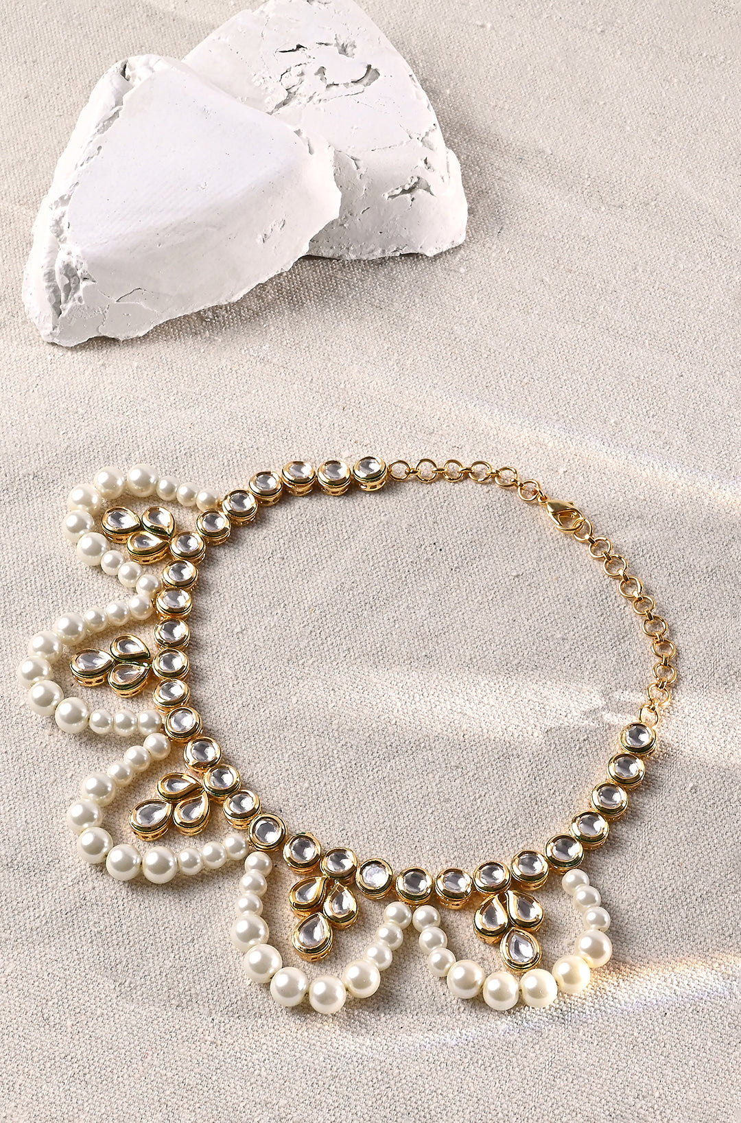 Classic Pearl & Polki Necklace