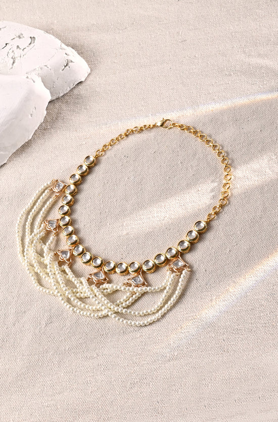 Pearl Layered Polki Necklace