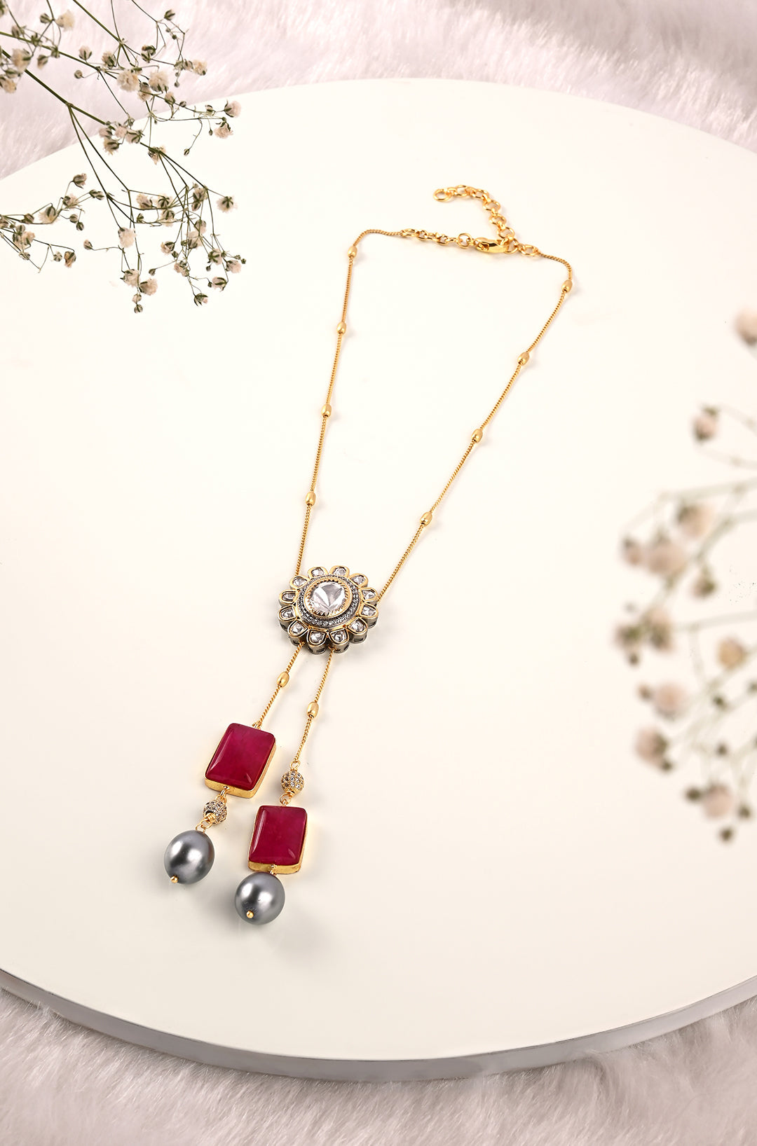 Red & Golden Petite Necklace