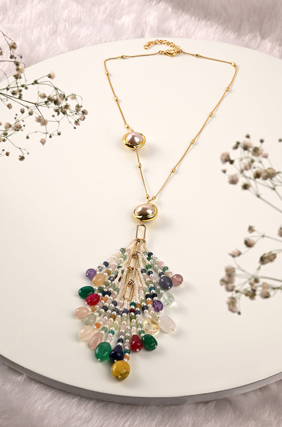 Load image into Gallery viewer, Multi Colour Necklace With Tassels
