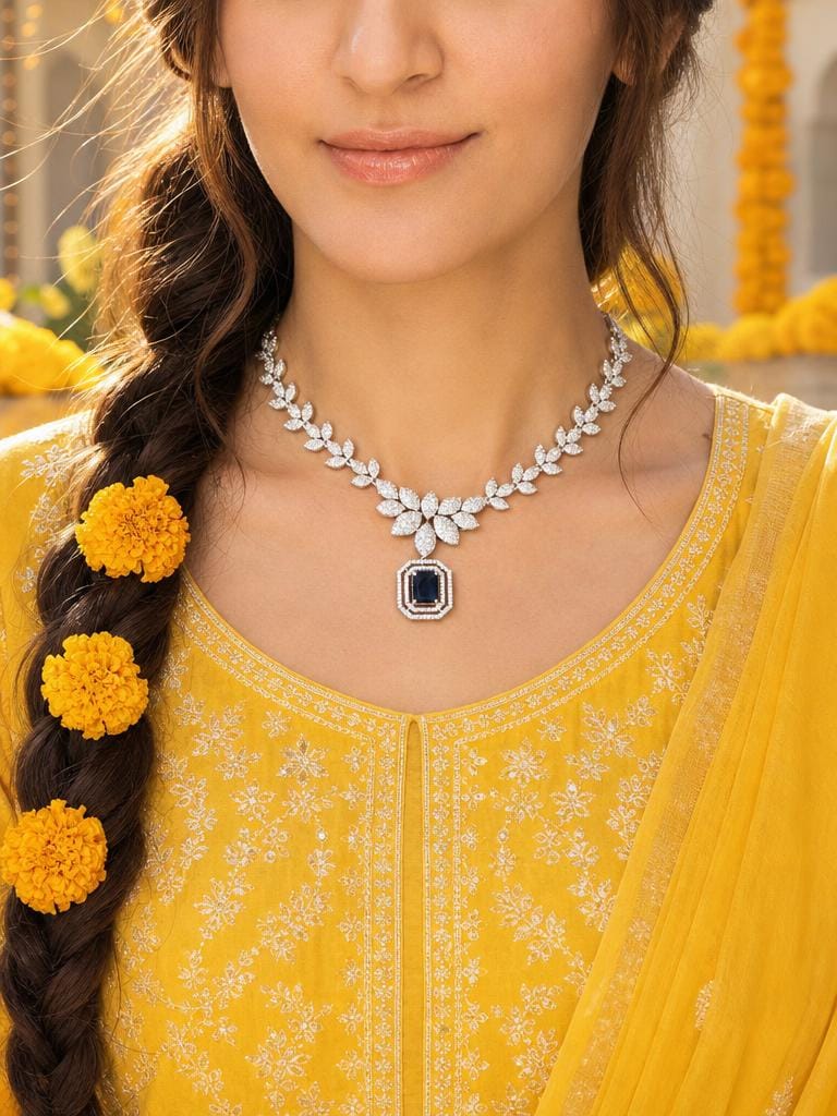 Sapphire Vine Necklace Set