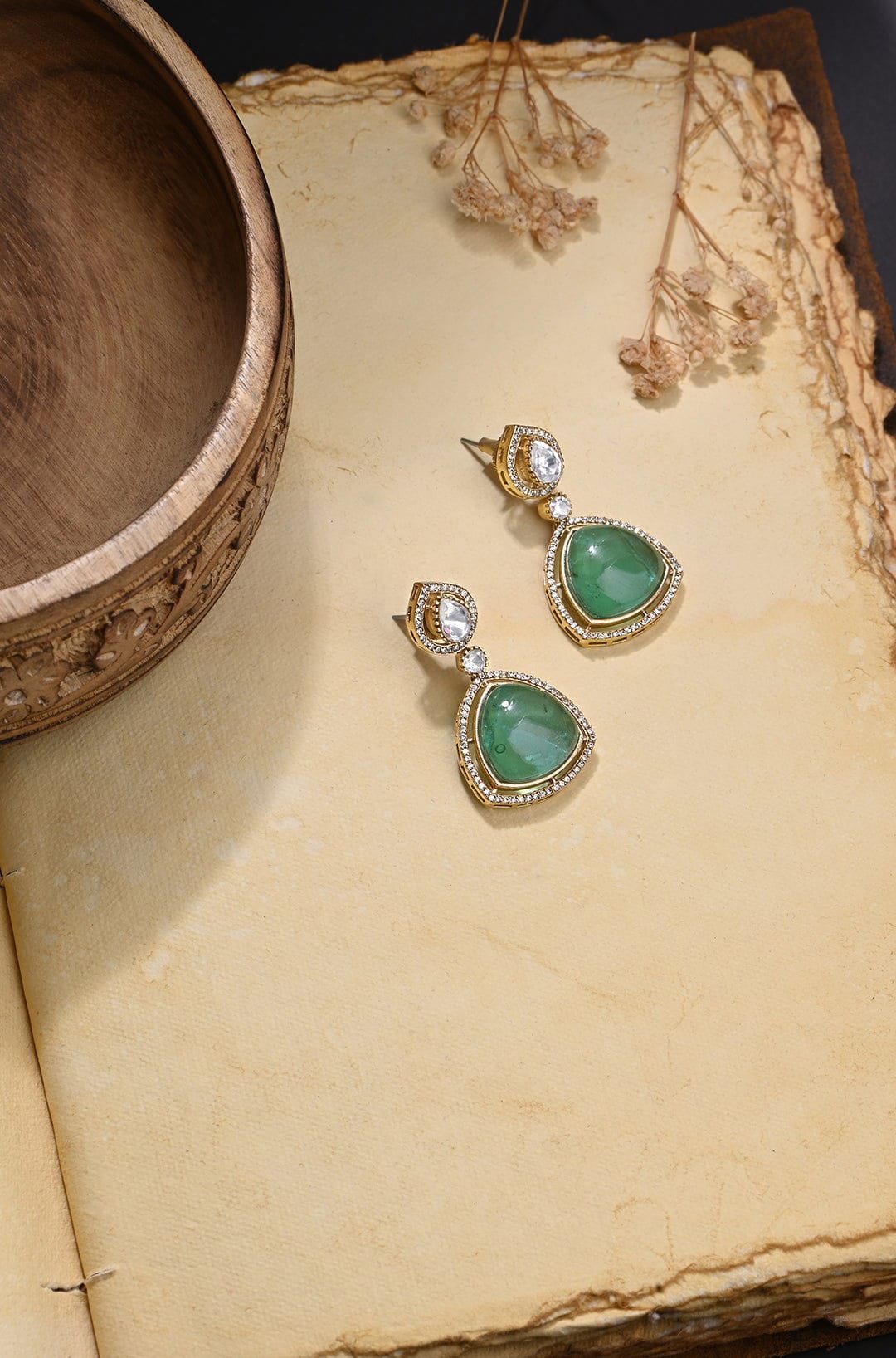Luminary Green Dangler Earrings - Joules by Radhika 
