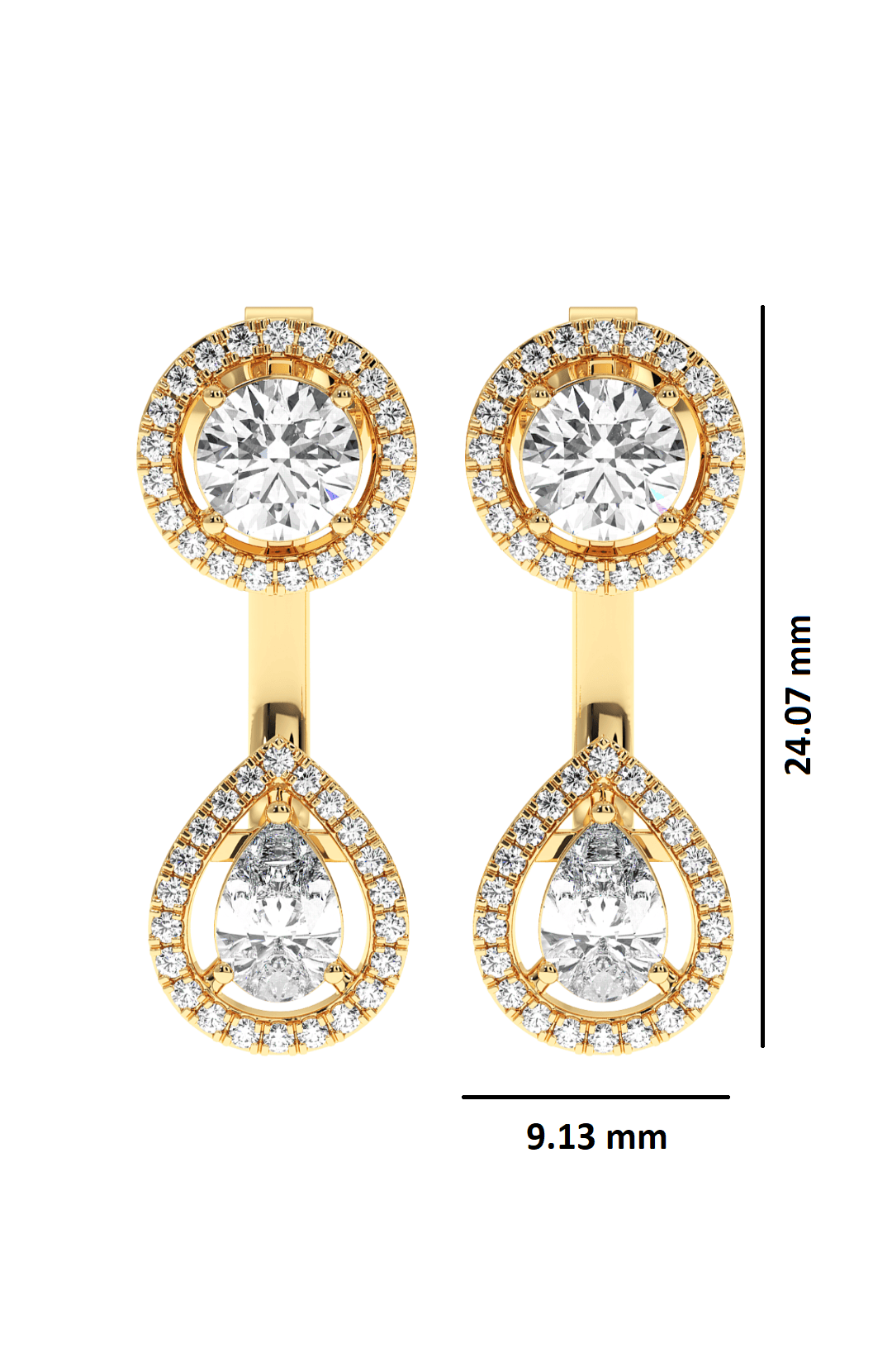 Luminous Halo 2 in 1 Earrings - Joules by Radhika 