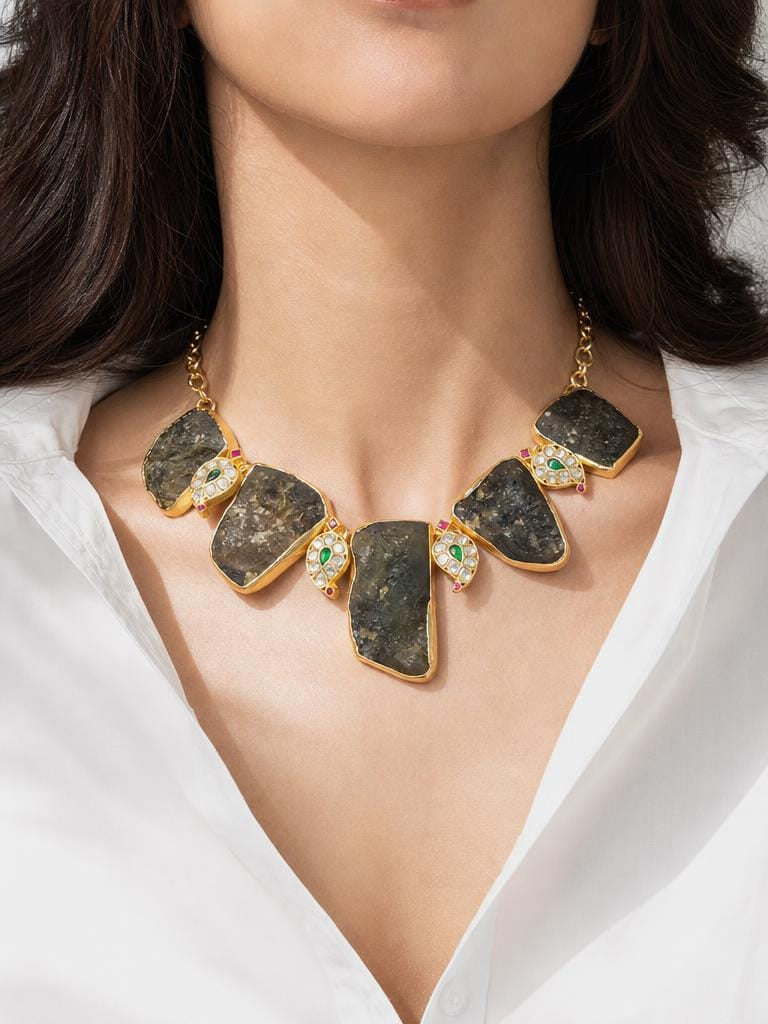 Smoky Quartz Slice Necklace