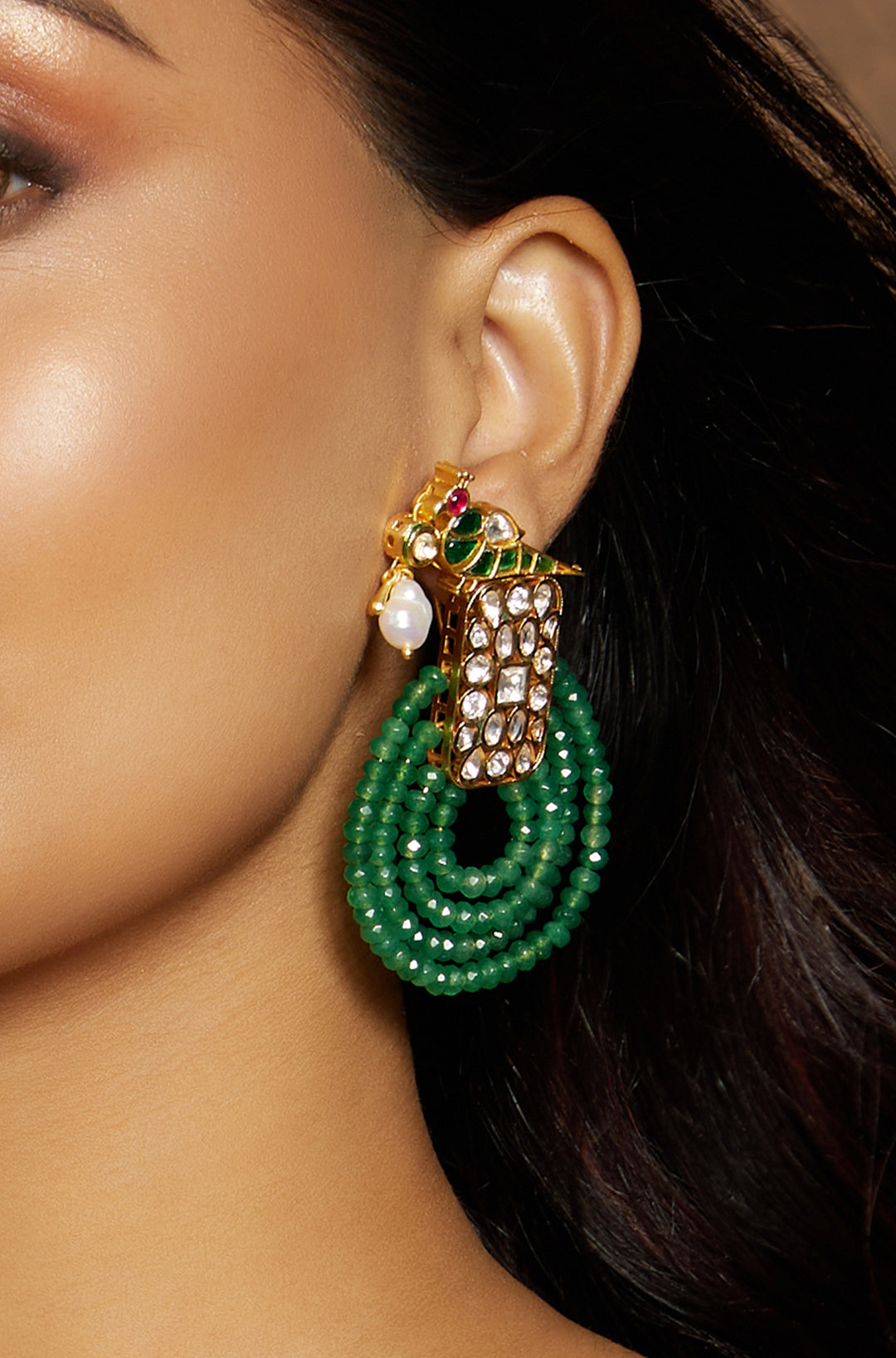 Antique Green Dangler Earring
