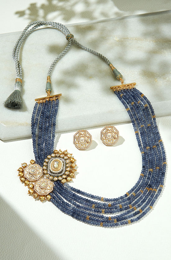 Rich Blue Layered Necklace Set