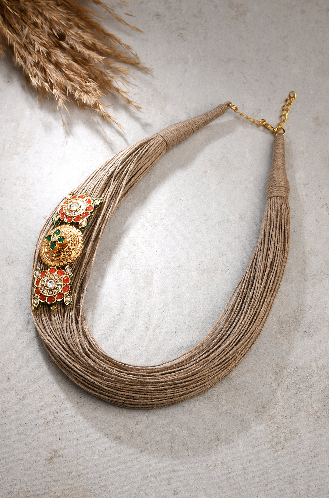 Juted Necklace With Multiple Motifs