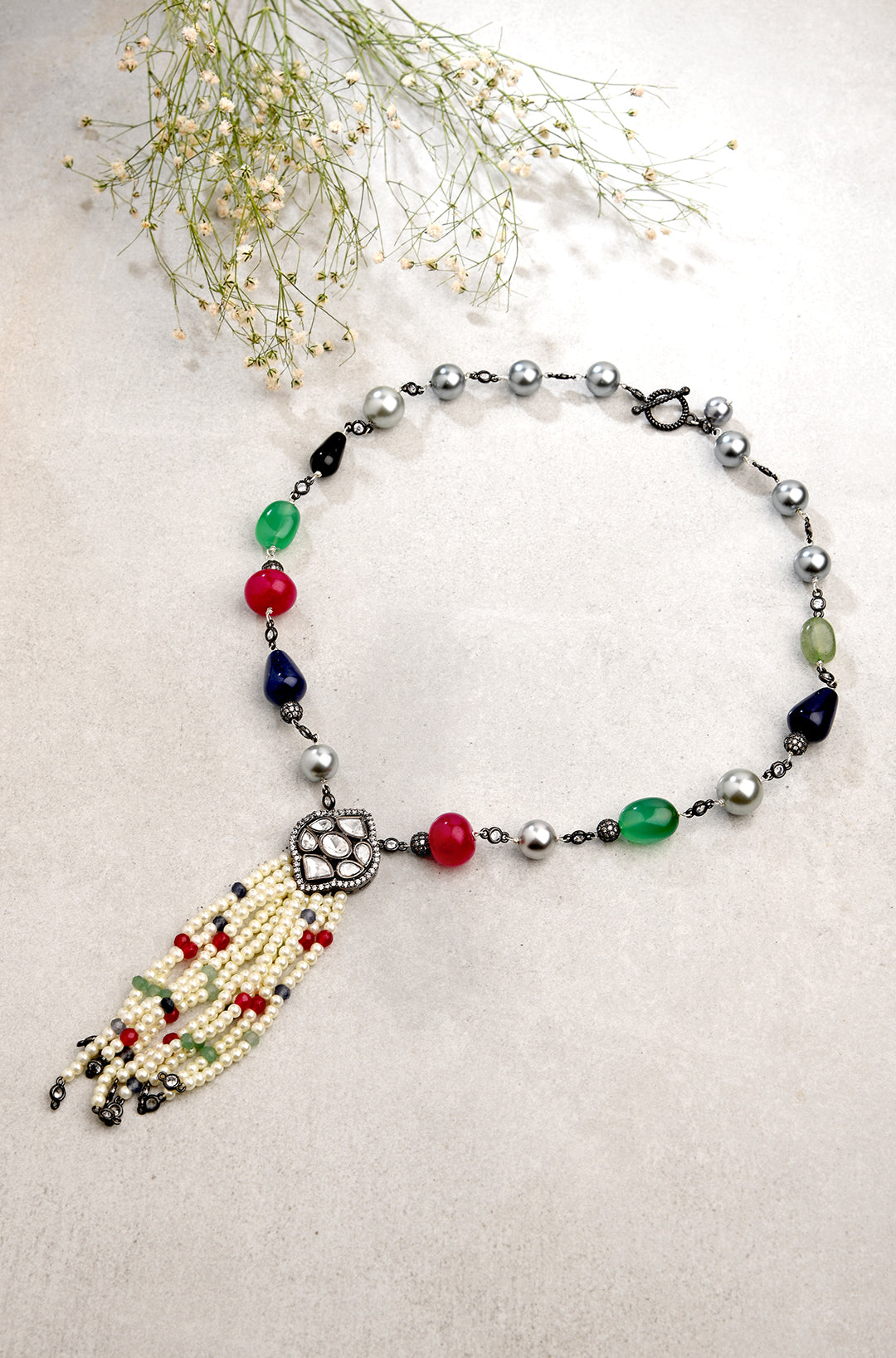 Multi-Color Natural Cut Rainbow Beads Necklace – Mangatrai Gems & Jewels  Pvt Ltd