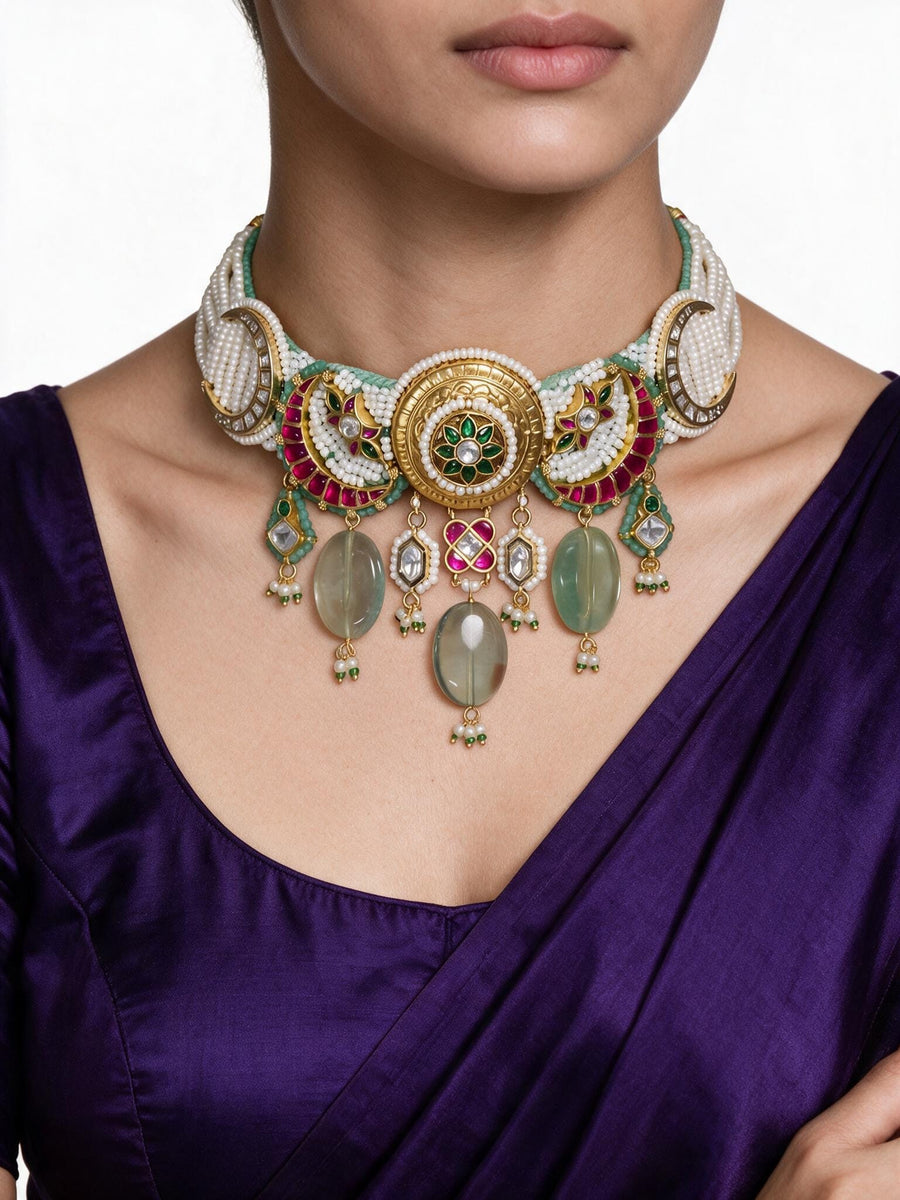 Sankalp Green Kundan Choker set