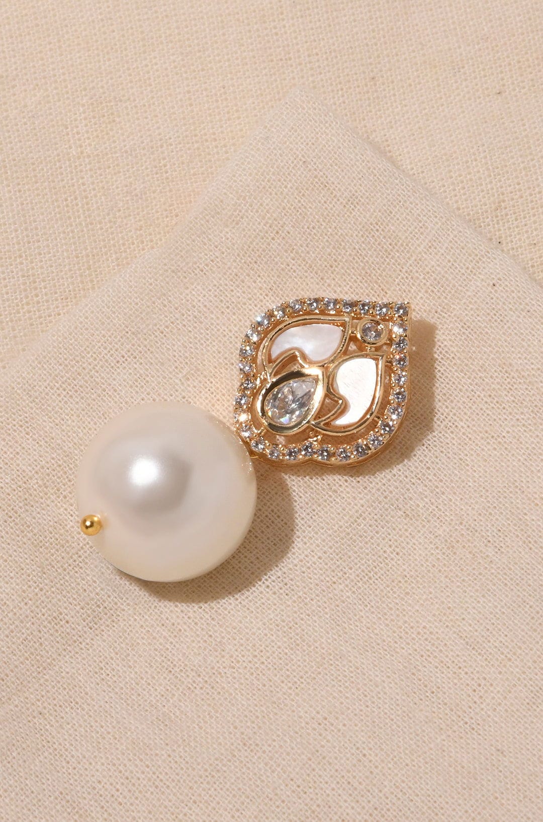 Opulent White Pearl Drop Earrings - Joules by Radhika 