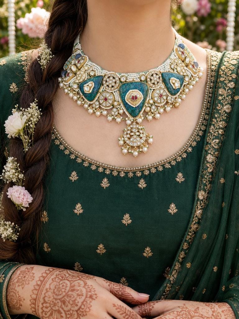Neelaya Heritage Enamel Necklace Set