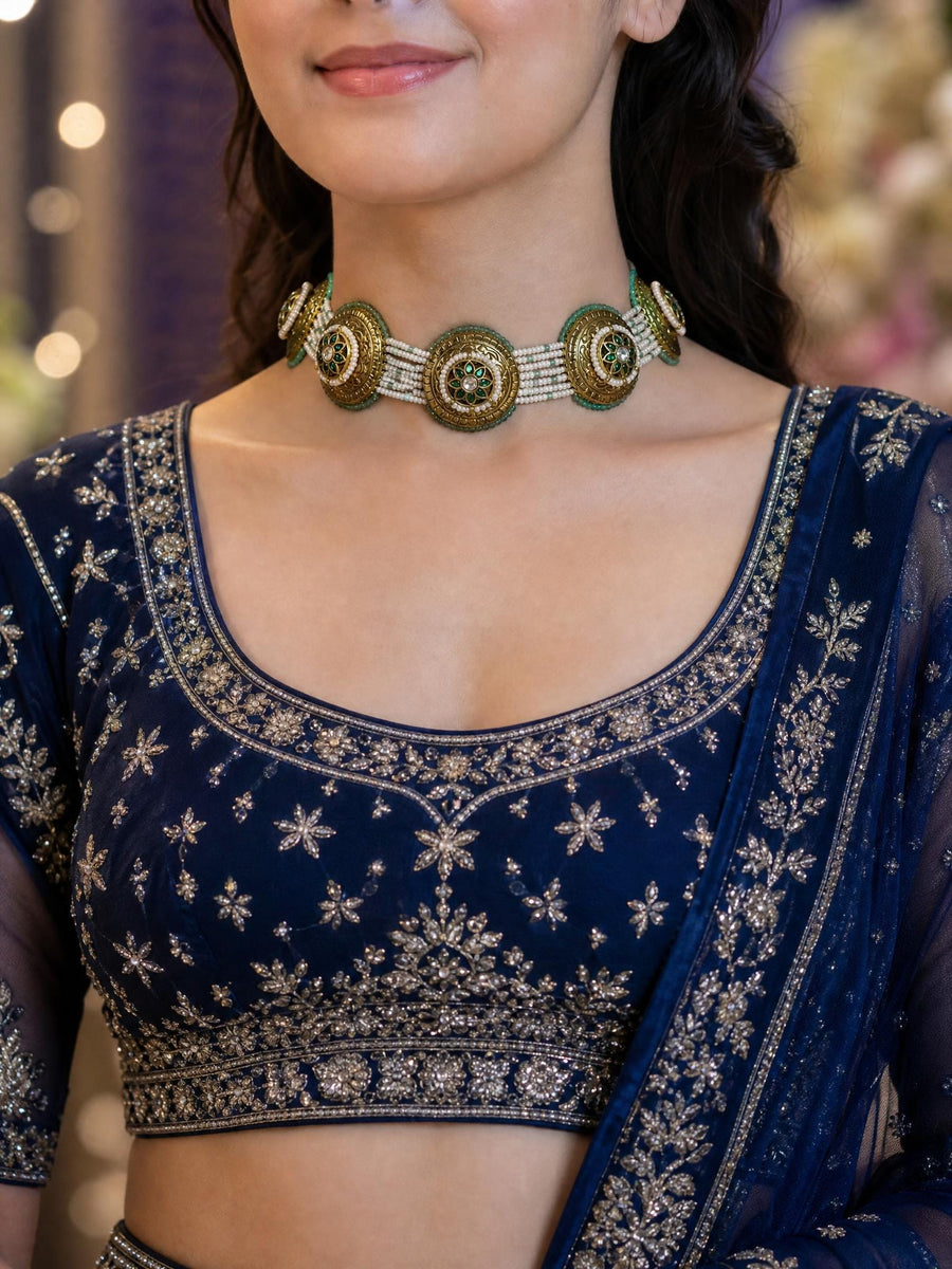 Emerald Bloom choker Necklace