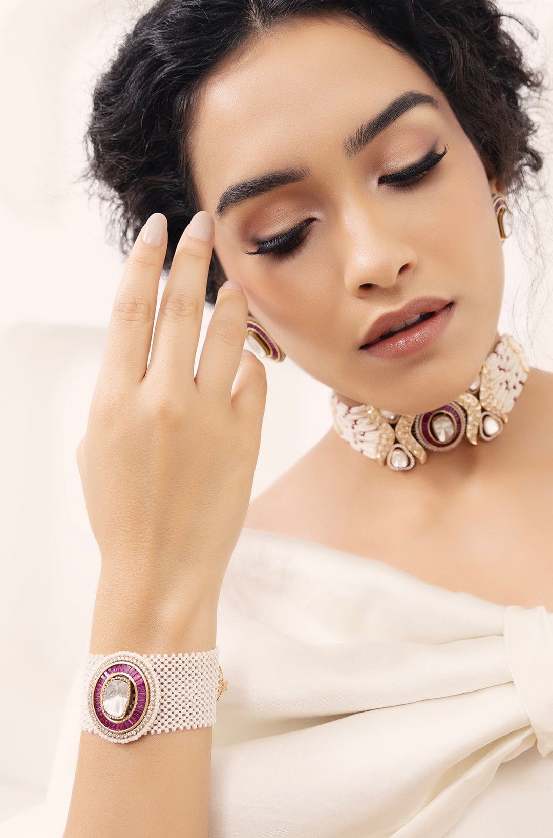 Polki-Pearl Elegant Bracelet - Joules by Radhika 