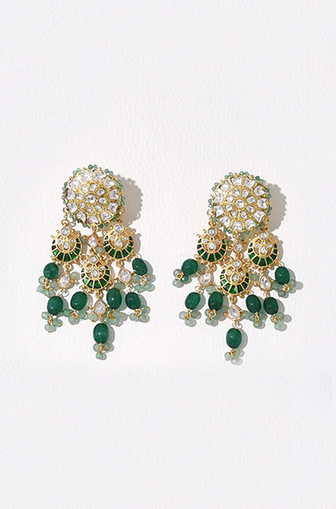 Polki & Green Jade Earring
