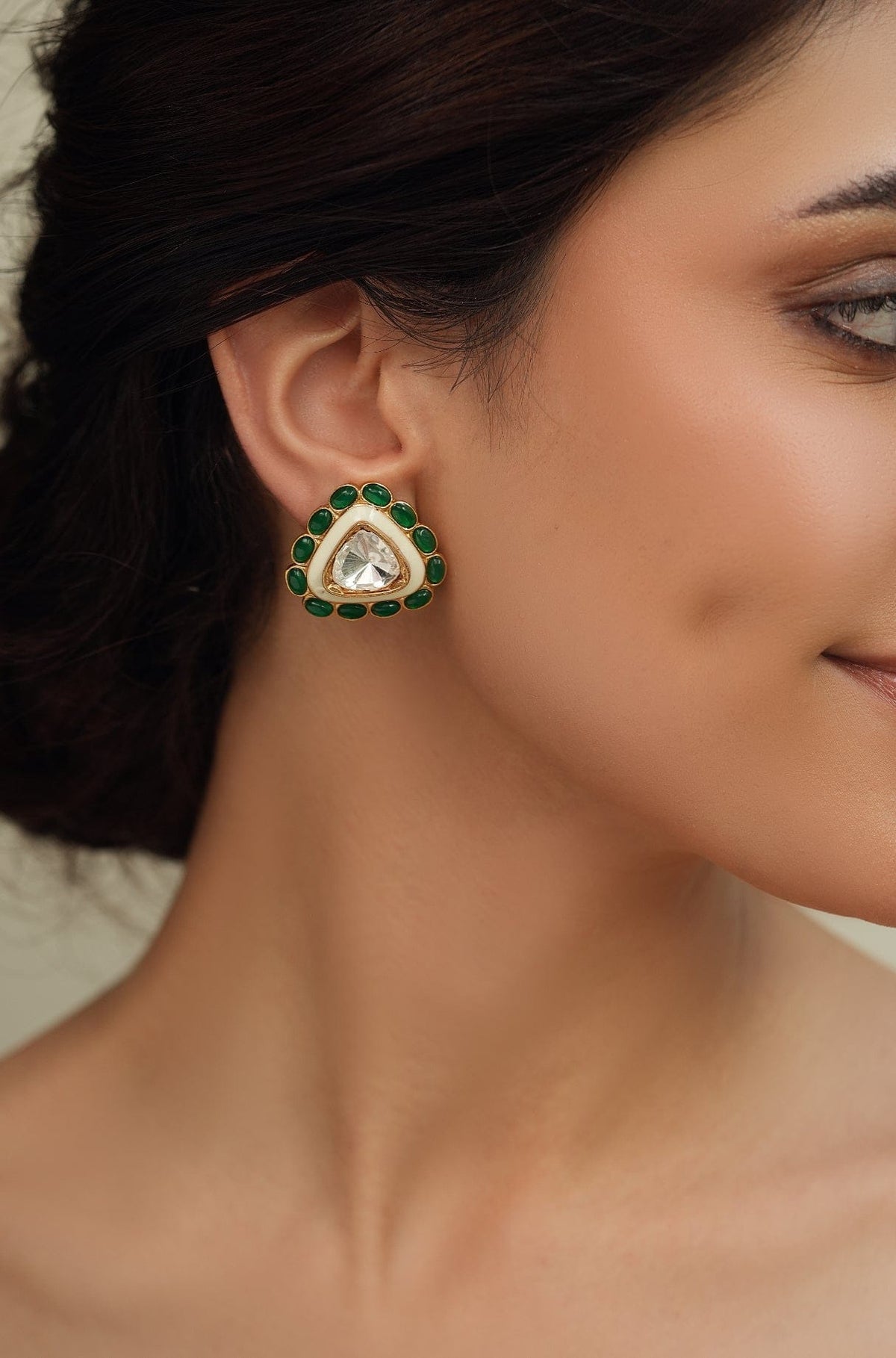 Triada Green Charm Earring - Joules by Radhika 