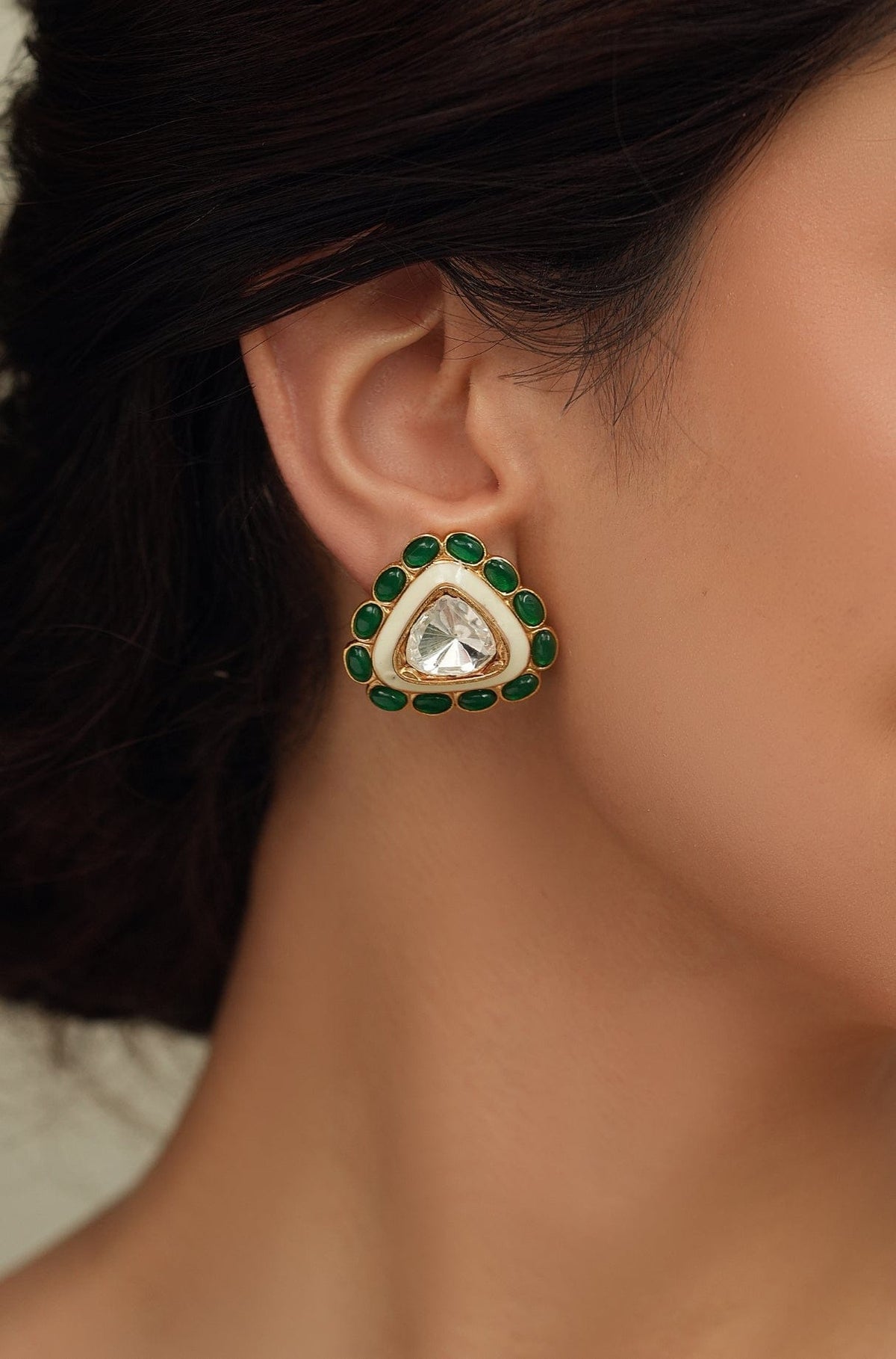 Triada Green Charm Earring - Joules by Radhika 