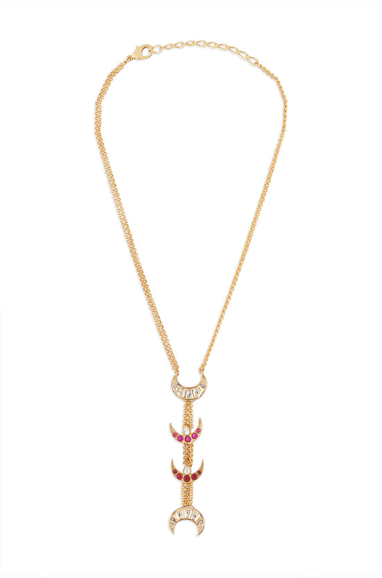 Micron Gold Plated Chain Necklace With Polkis - Joules by Radhika