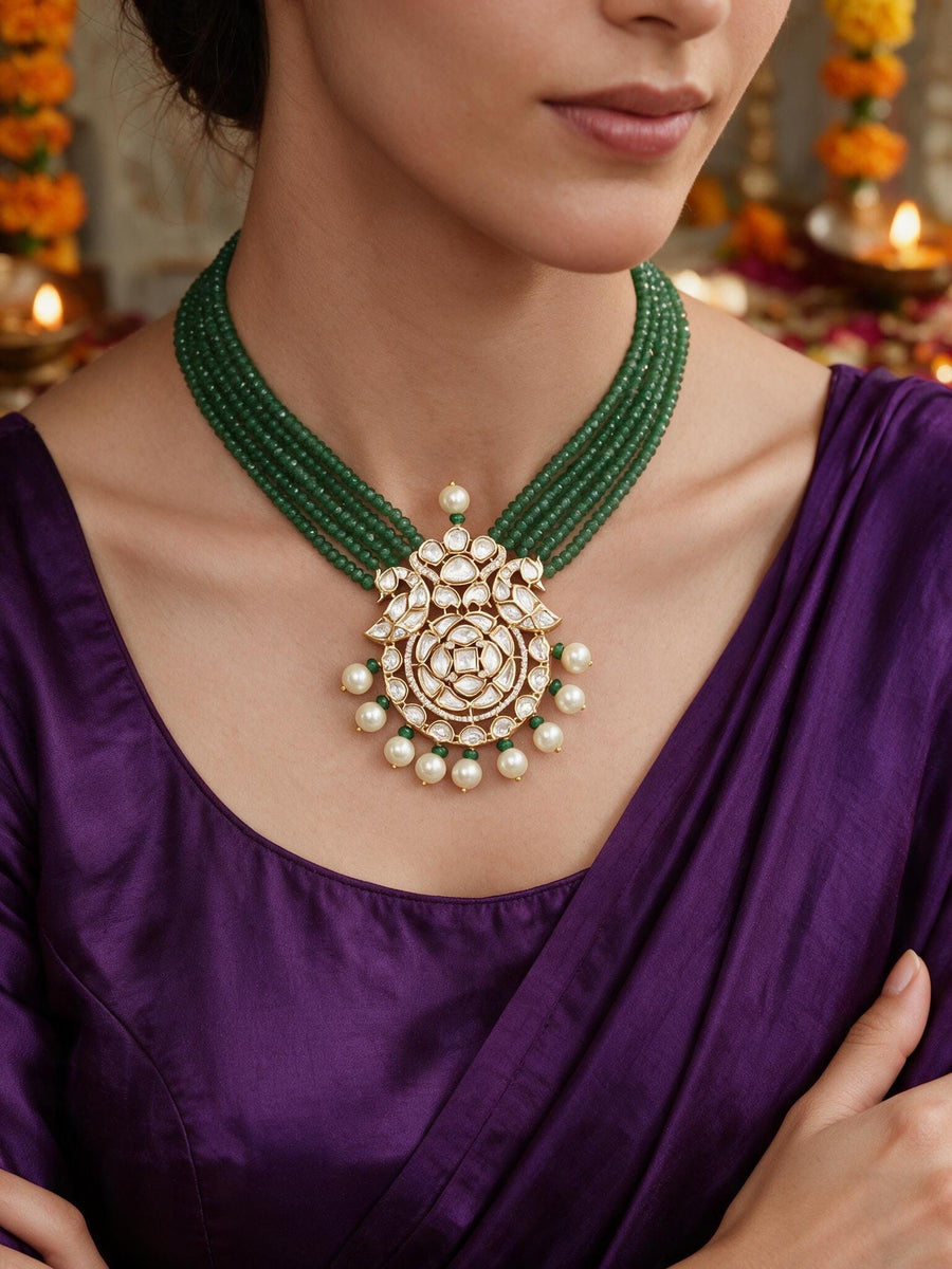 Polki Charm Beaded Set