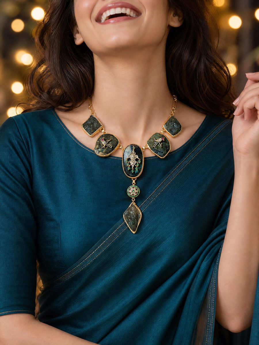 Crystal Drop Long Necklace