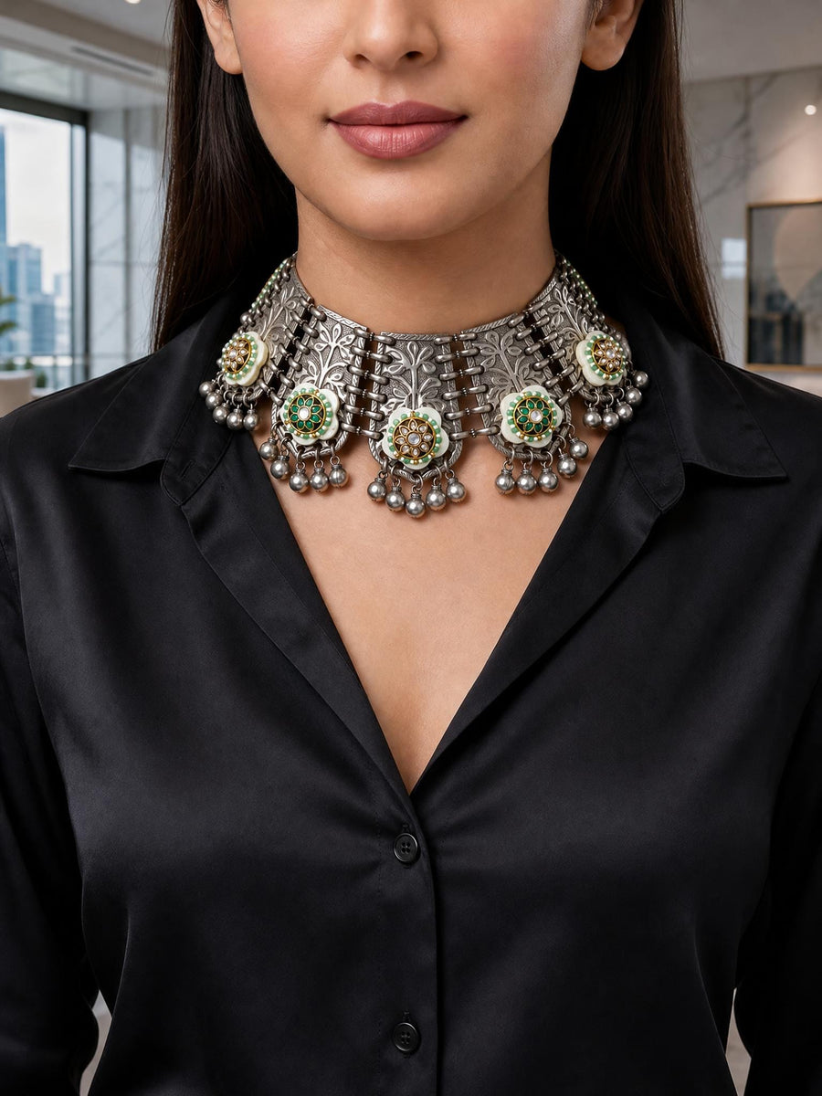 Orevisha Oxidised Necklace