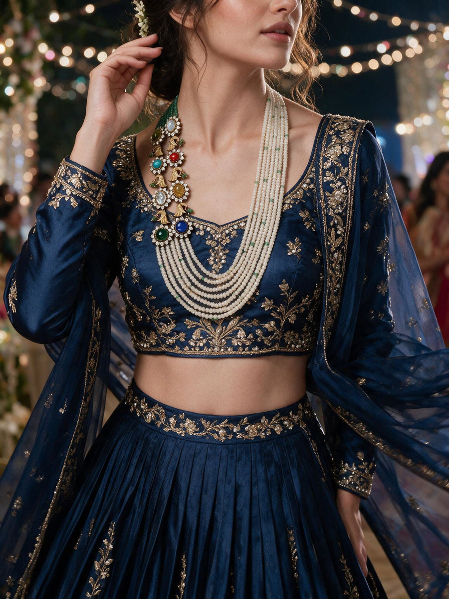 Navratna Layered Necklace Set