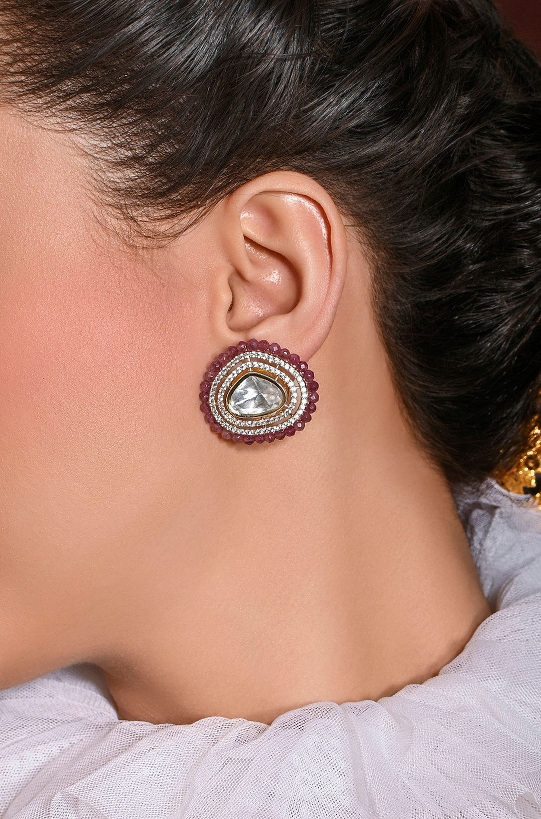 Zestful Red Stud Earrings - Joules by Radhika 