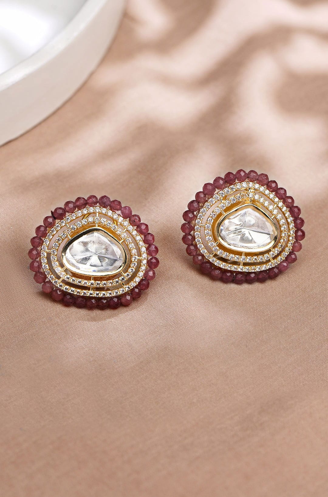 Zestful Red Stud Earrings - Joules by Radhika 