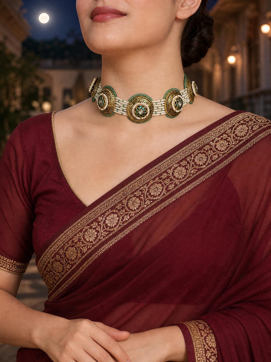 Emerald Bloom choker Necklace