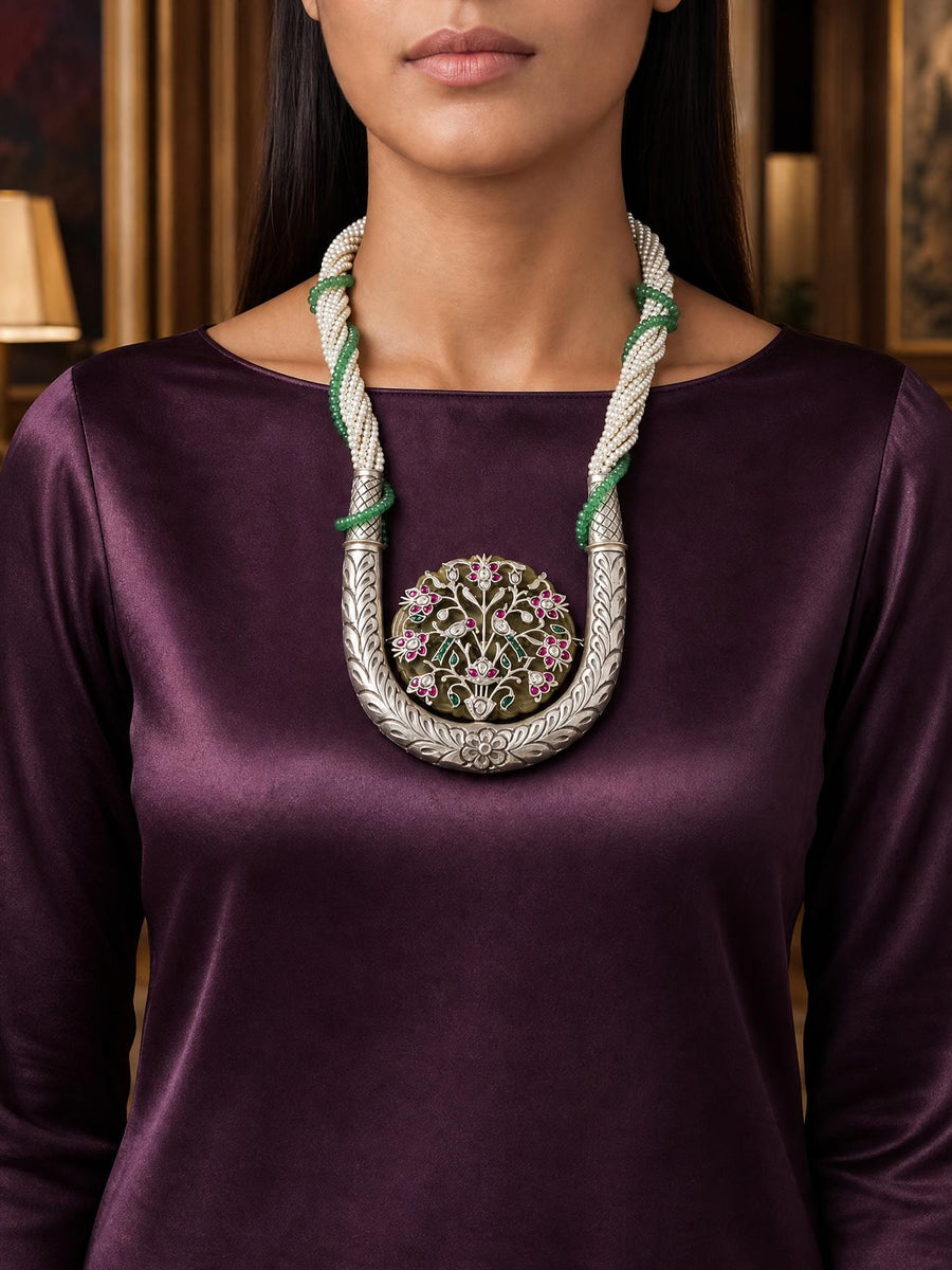 Elavira Oxidised Necklace