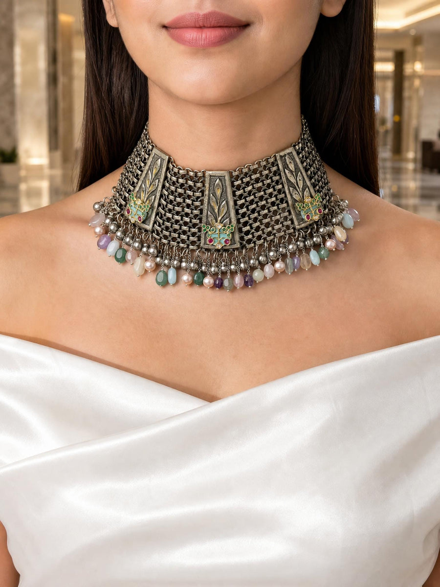Zarelia Oxidised Necklace