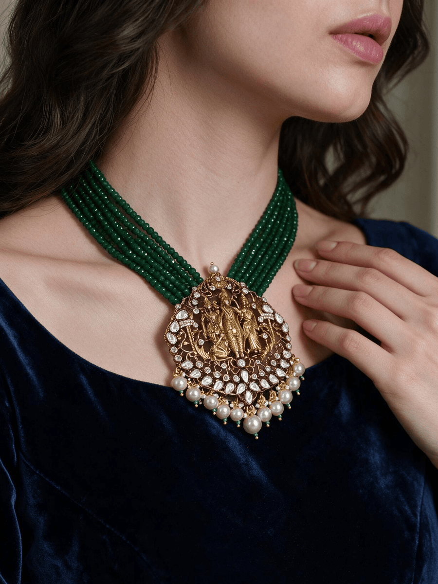 Emerald Dome Temple Necklace Set