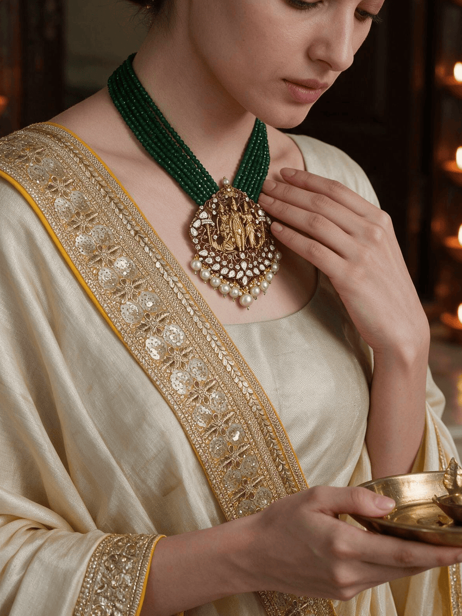 Emerald Dome Temple Necklace Set