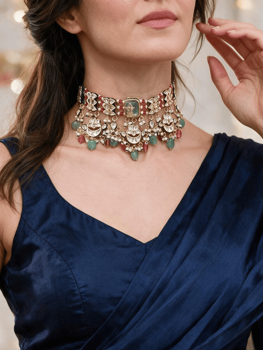 Crescent Multicolour Necklace Set