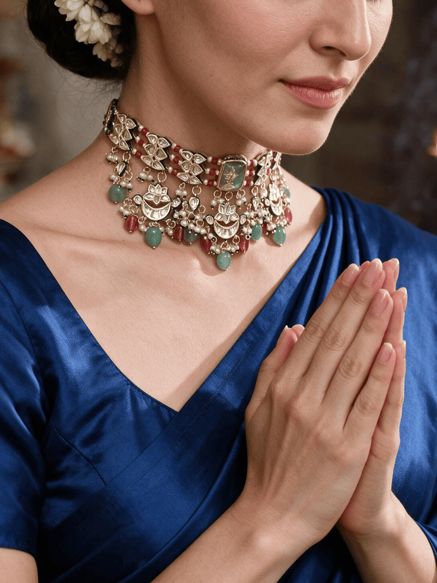 Crescent Multicolour Necklace Set