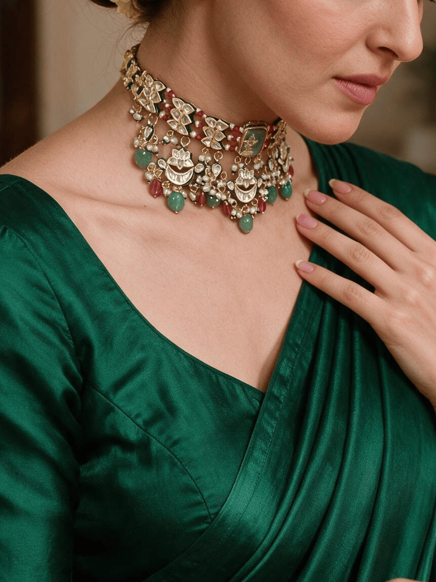 Crescent Multicolour Necklace Set