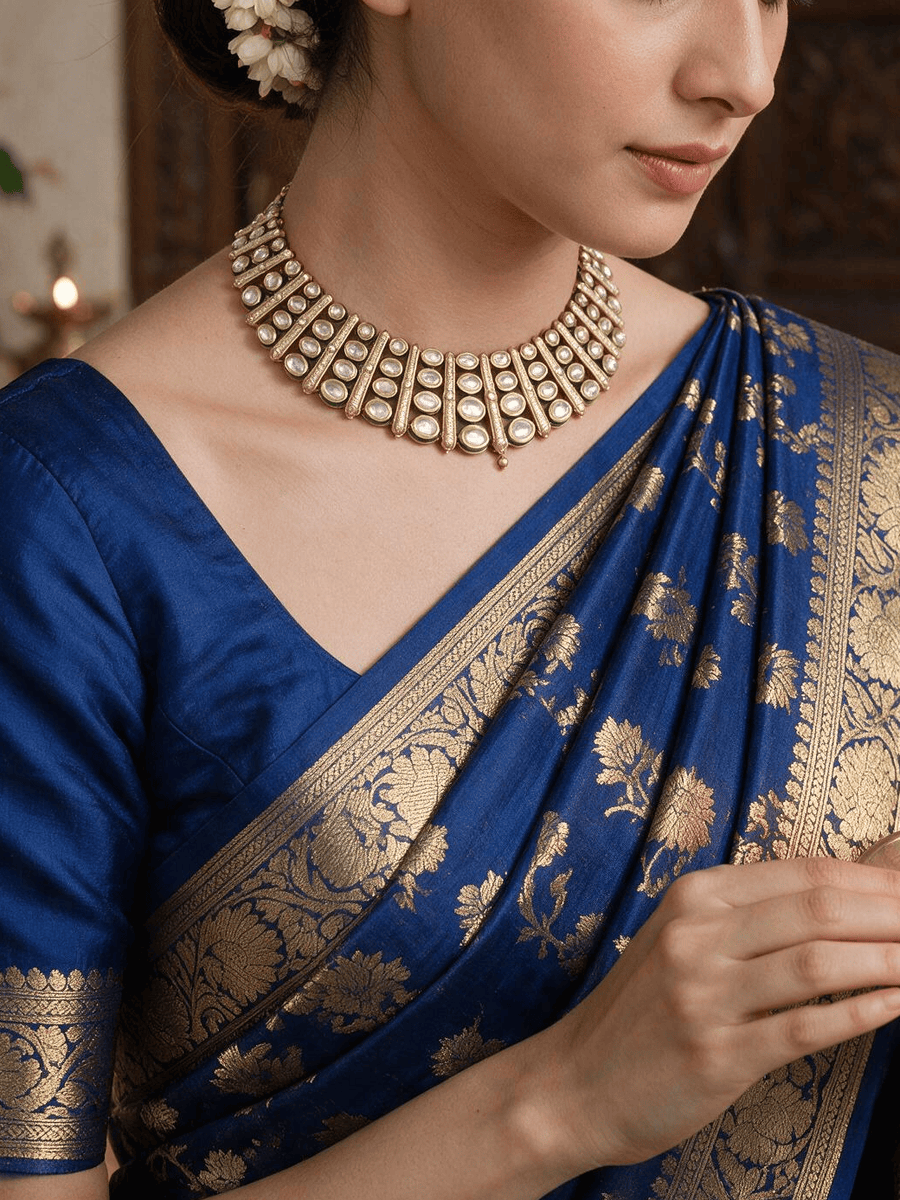 Lustrous Mirror-Work Necklace Set