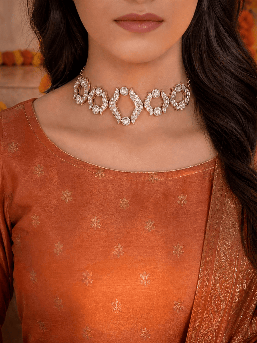 Polki-Pearl Classic Choker Necklace