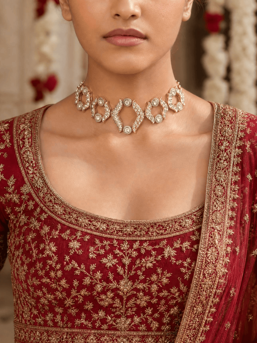 Polki-Pearl Classic Choker Necklace