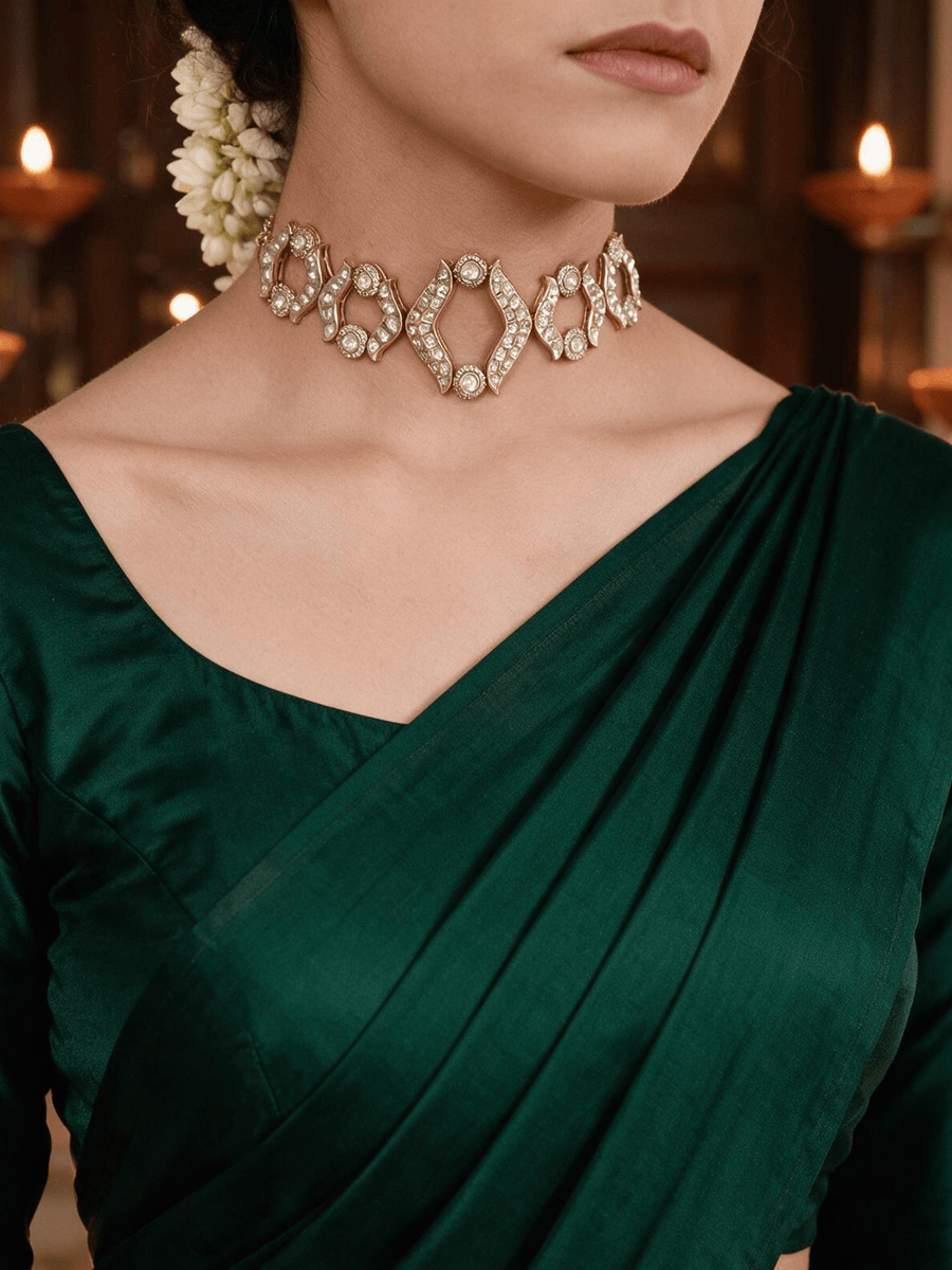 Polki-Pearl Classic Choker Necklace