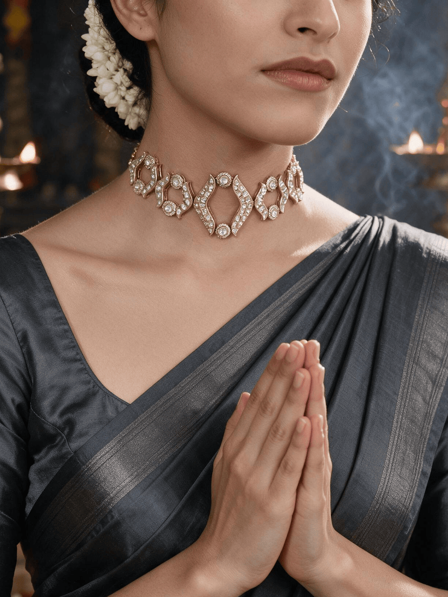 Polki-Pearl Classic Choker Necklace