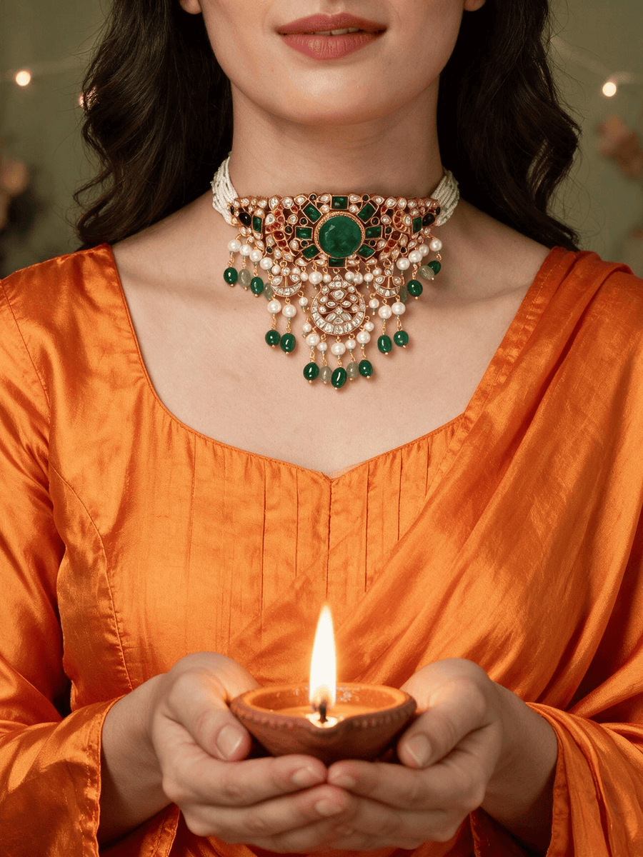 Rajkumari  Grandeur  Choker Necklace Set