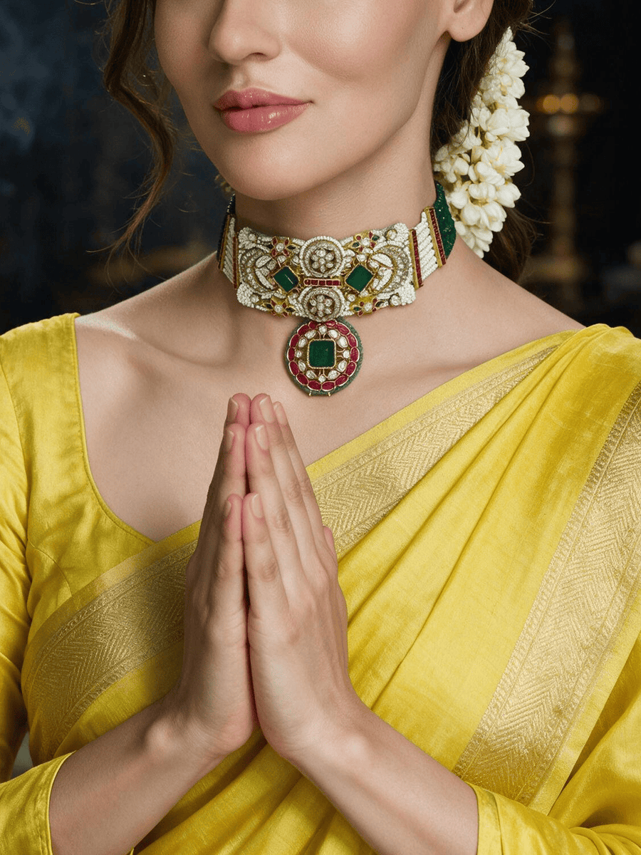 Rajsi Ruby-Green Choker Earring
