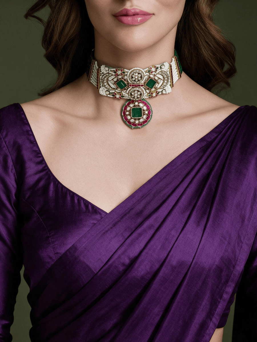 Rajsi Ruby-Green Choker Earring